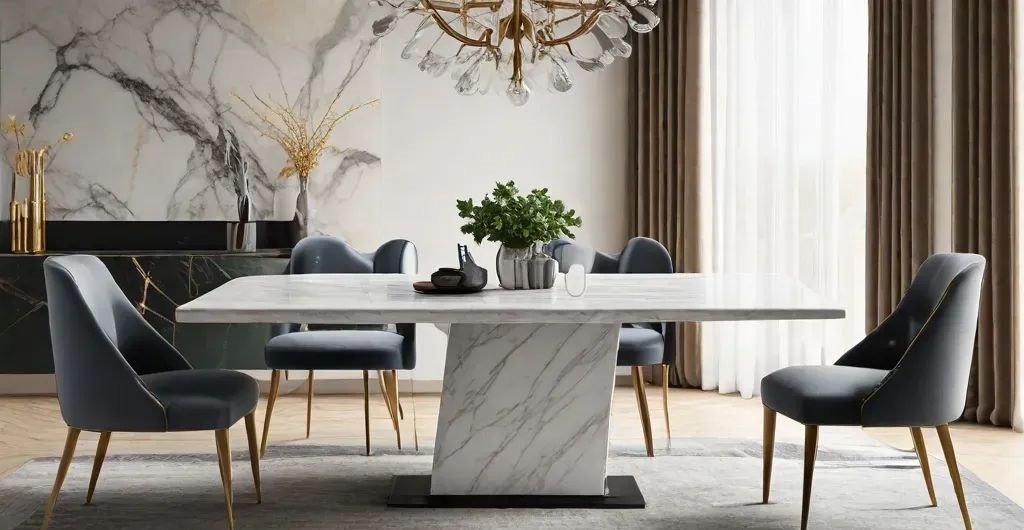 dining table marble top designs