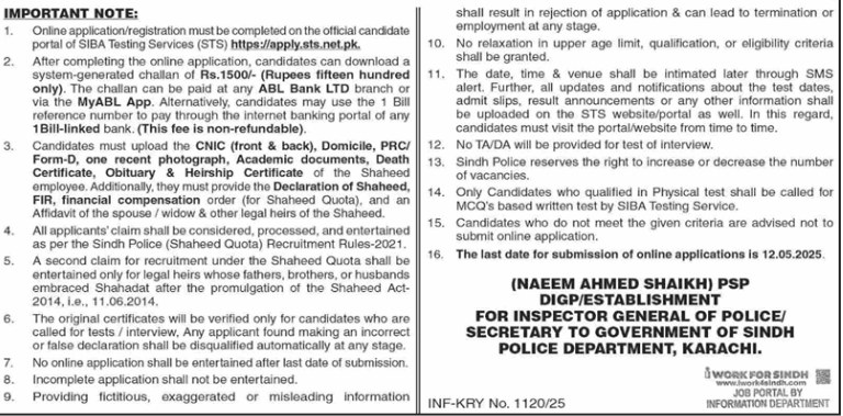 ASI Jobs in Sindh Police